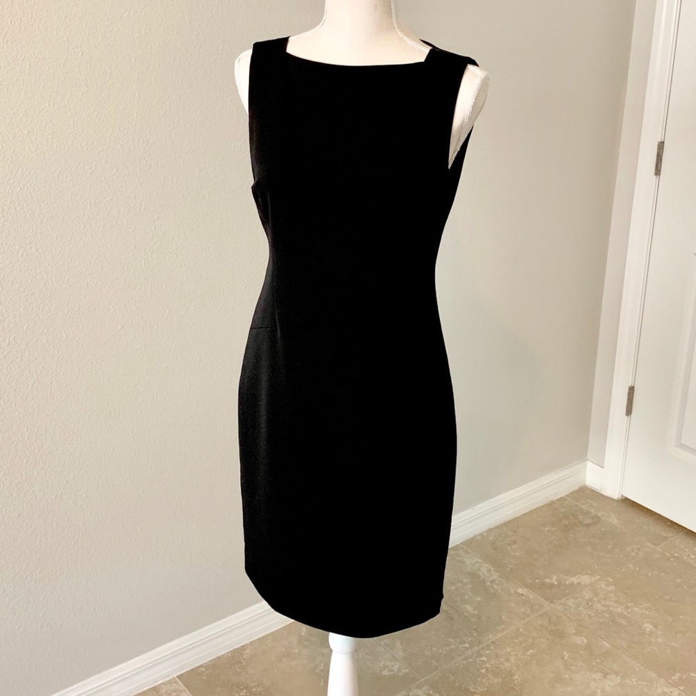 ANN TAYLOR Sleeveless Black Sheath Dress, SIZE 2